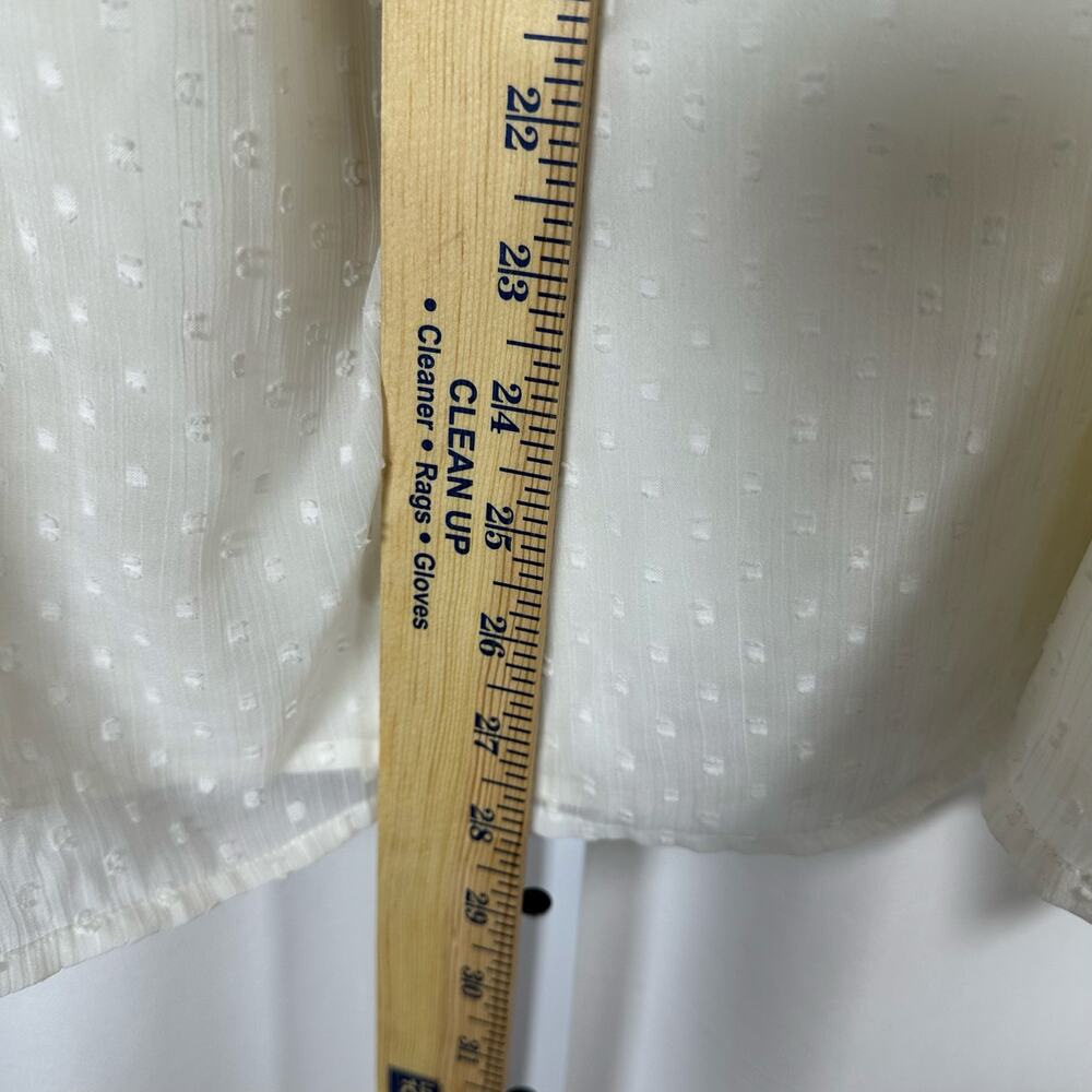 Loft‎ Plus Cream Swiss Dot Sheer Lined Blouse 26W Peasant Boho Cottage Preppy - Picture 8 of 8